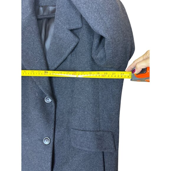 Forecaster of Boston Women's Charcoal Gray Overcoat Wool Cashmere Button Up 14 - Picture 10 of 14
